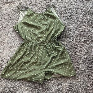 Old Navy Green Polka Dot Romper